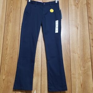 Girl's 18 Plus Navy Blue Adjustable Straight School Uniform Pant New Preppy